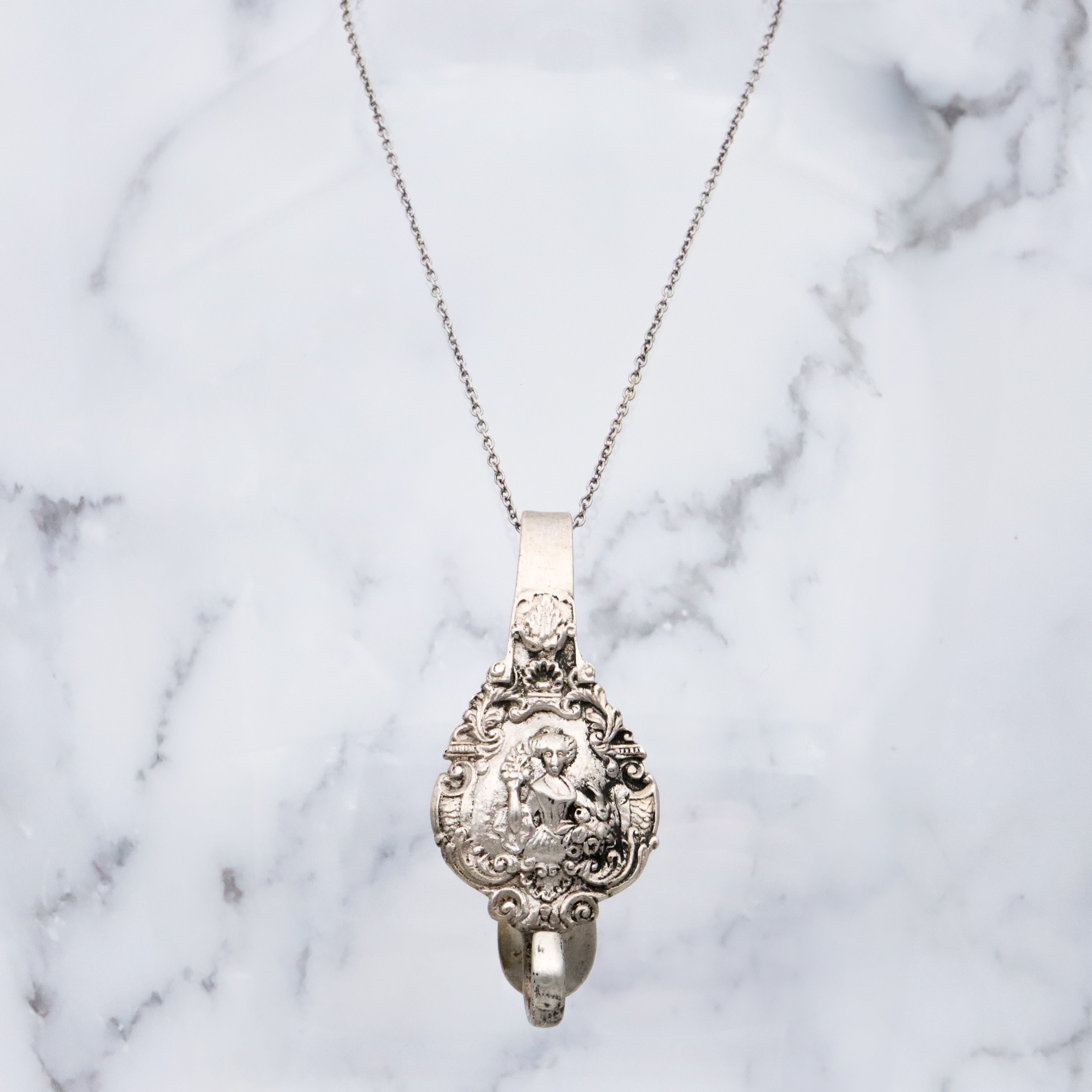 Antique 1853 Dutch silver chatelaine clip